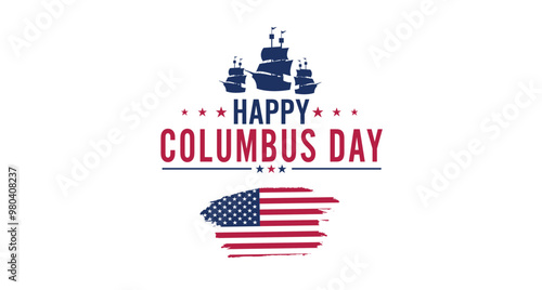 celebration  Columbus Day background design Columbus Day with ship Vector illustration