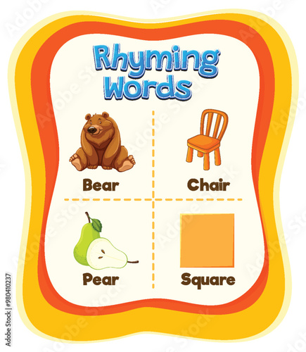 Rhyming Words Educational Chart