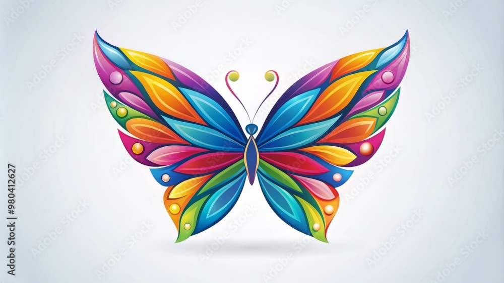 This striking butterfly logo combines colors and shapes in a unique way, making it a memorable and impactful This striking butterfly logo combines colors and shapes in a unique way, making it a memorable and impactful