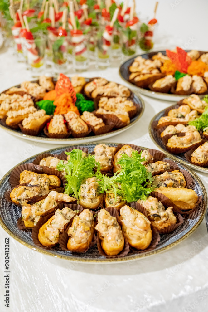 different appetizers on the catering table different appetizers on the catering table