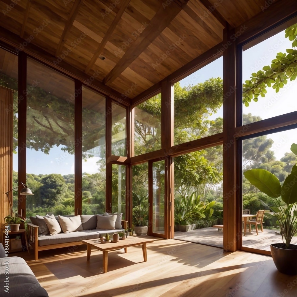 Living room with houseplants Living room with houseplants