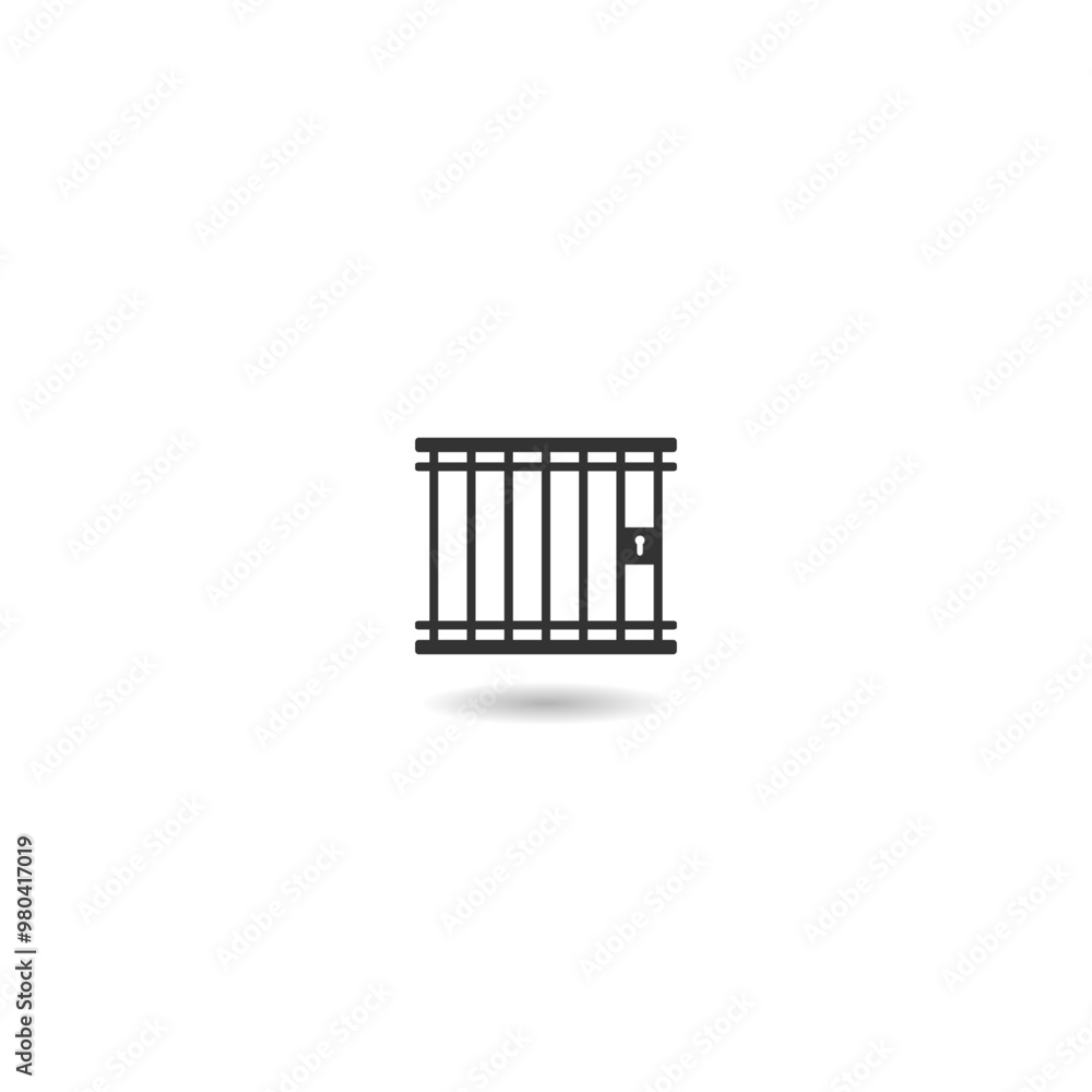 Prison bars icon with shadow Prison bars icon with shadow