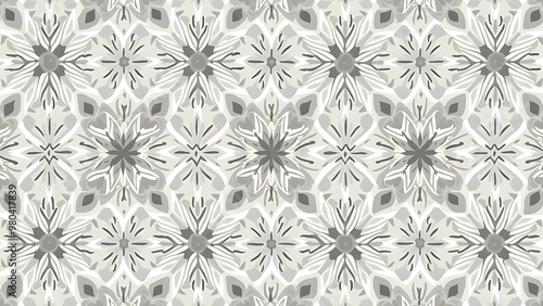 Monochromatic seamless star-square pattern; ideal for chic backgrounds, textiles, or graphic designs. Enhances any project. photo