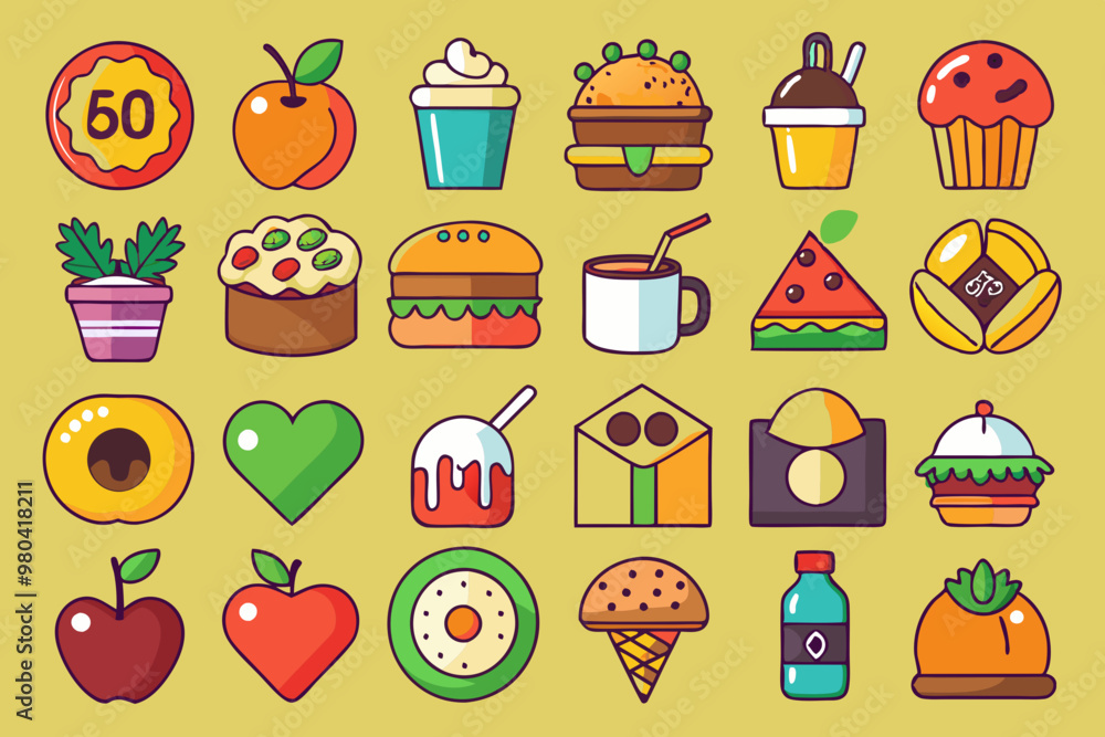 vector illustration of FOOD icons vector illustration of FOOD icons