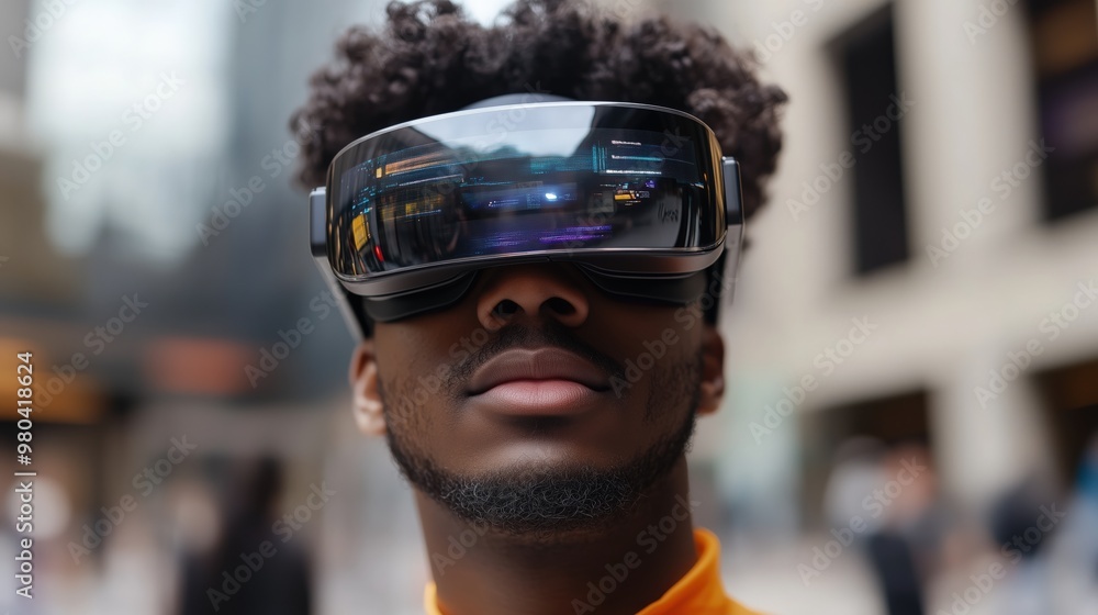 Futuristic fashion with augmented reality glasses for tech-inspired visualizations Futuristic fashion with augmented reality glasses for tech-inspired visualizations