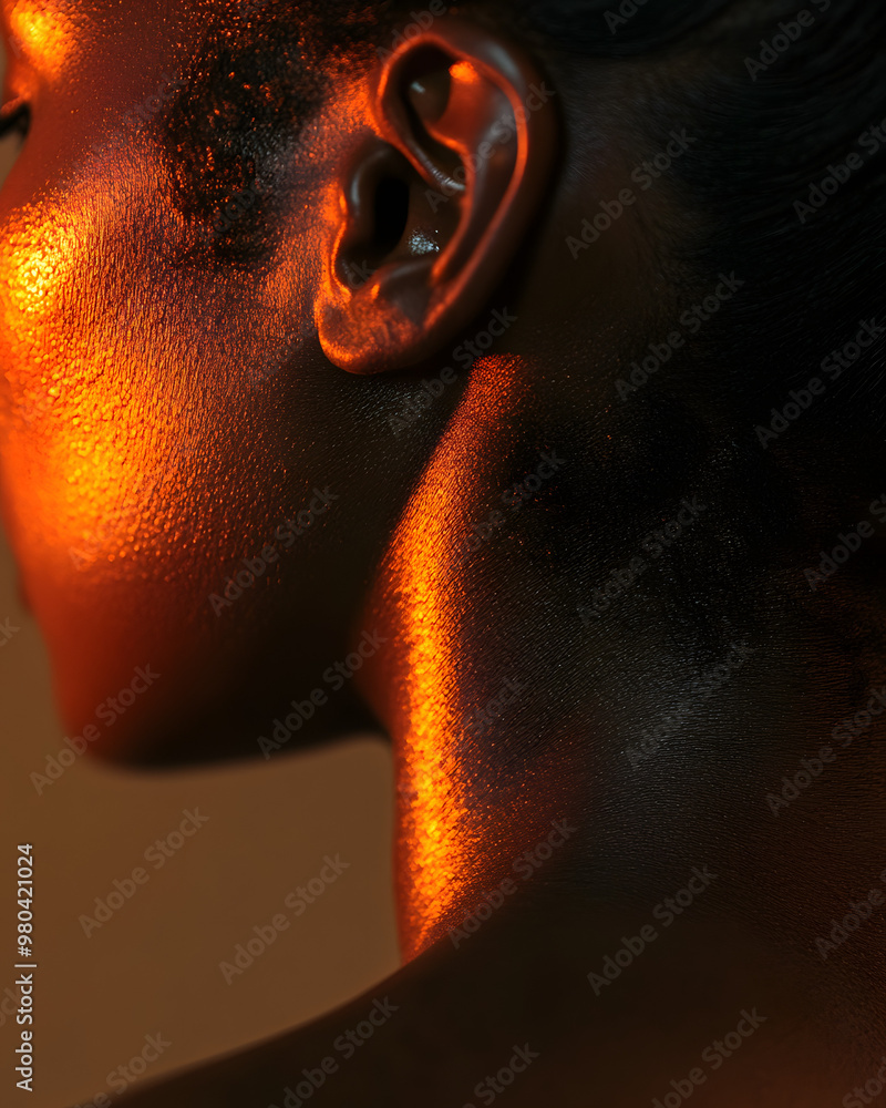 Macro Shot of Sweating Black Skin