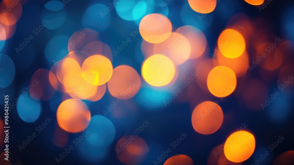 Obraz premium Abstract Bokeh Lights in Blue and Orange
