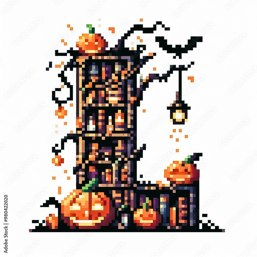 Alphabet letter L halloween themed in pixel art style Alphabet letter L halloween themed in pixel art style