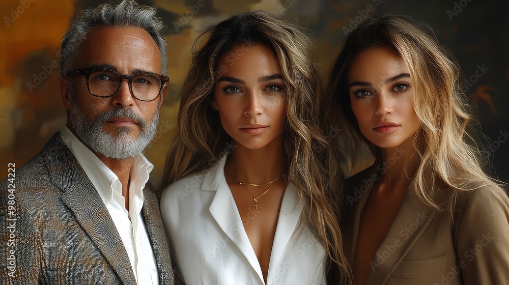 Portrait of a Family Father and Daughters Portrait of a Family Father and Daughters