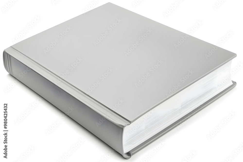 Top Shot of Blank Skinny Book with Medium Grey Paperback Cover Top Shot of Blank Skinny Book with Medium Grey Paperback Cover