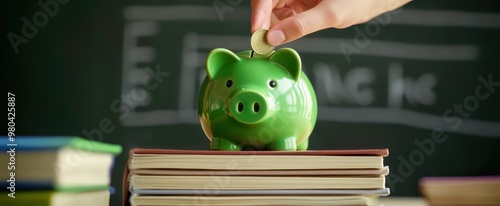 The Green Piggy Bank Savings photo