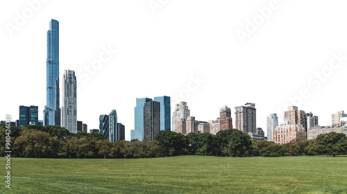 Photography Image of the Manhattan skyline, viewed from Central Park