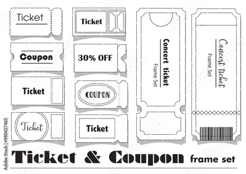 手描風のチケット&クーポンフレームセット