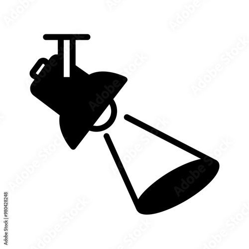 Vector solid black icon for Adjustable spotlight