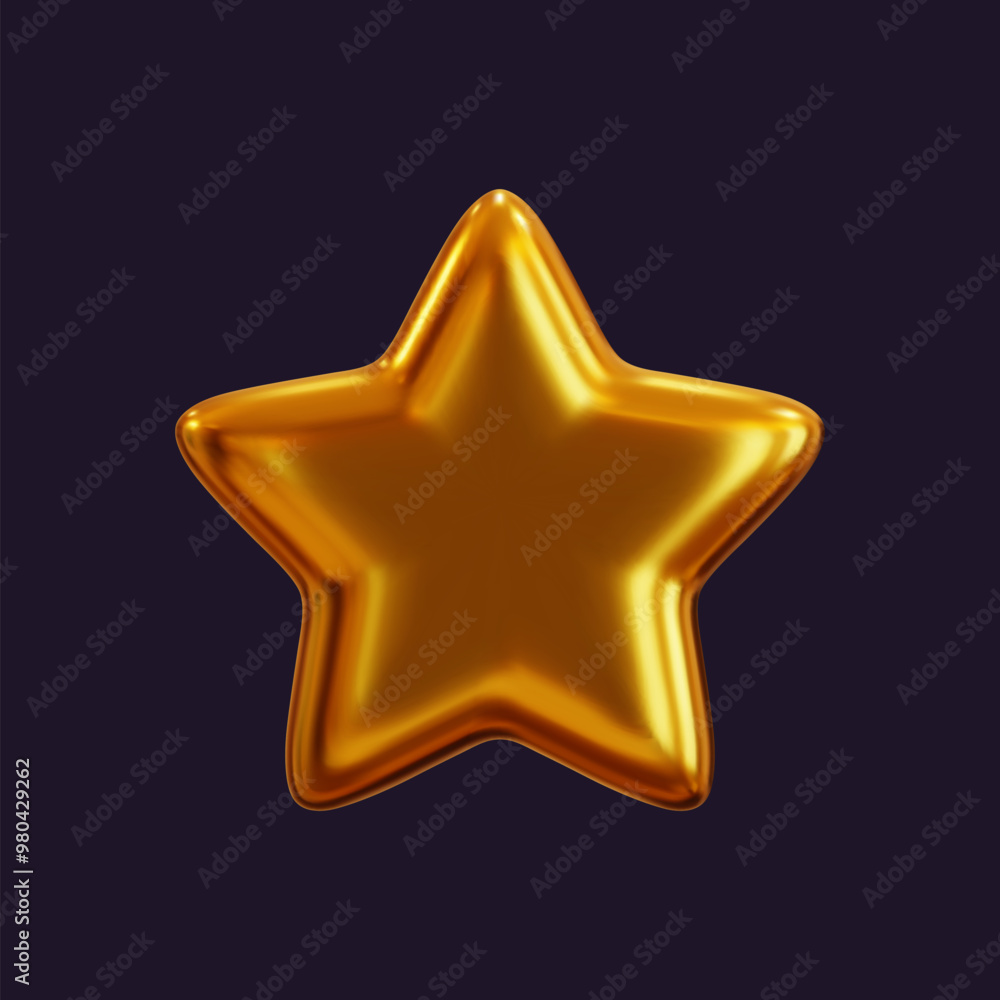 3D holographic star with a reflective sheen. Golden metallic design element with a retro futuristic aesthetic, isolated. 3D holographic star with a reflective sheen. Golden metallic design element with a retro futuristic aesthetic, isolated.