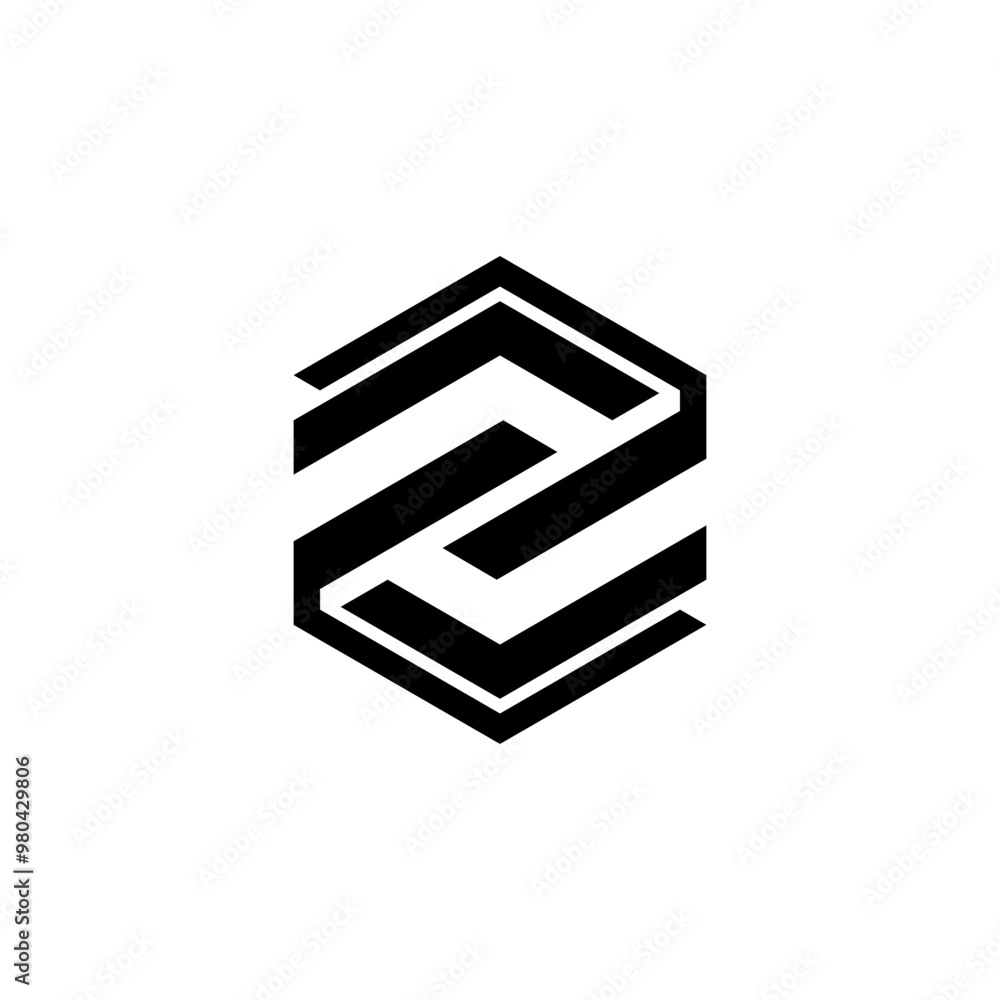 Abstract geometric logo with interlocking shapes and lines. letter z Abstract geometric logo with interlocking shapes and lines. letter z