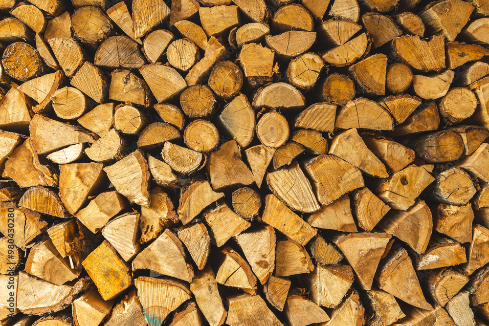 Firewood stacked for storage seamless pattern, dry chopped firewood seamless texture or background Firewood stacked for storage seamless pattern, dry chopped firewood seamless texture or background