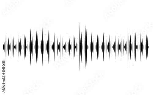 Sound wave with sharp edge vector image, sound wave lines, audio signal lines
