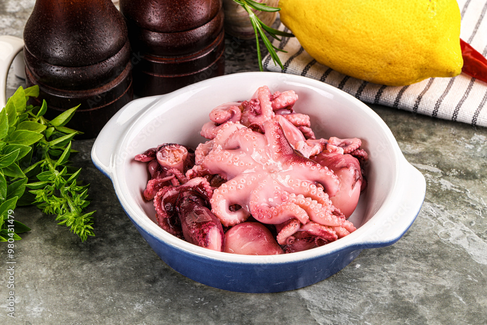Marinated baby octopus snack appetizer Marinated baby octopus snack appetizer