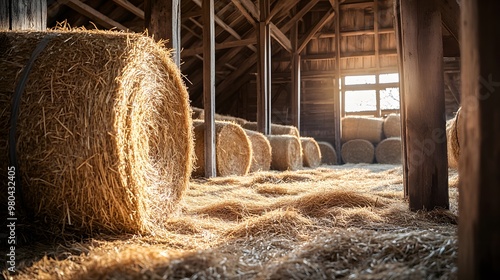 hay bale in the farm photo