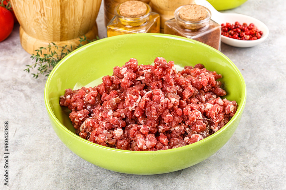 Raw beef minced meat for cooking Raw beef minced meat for cooking