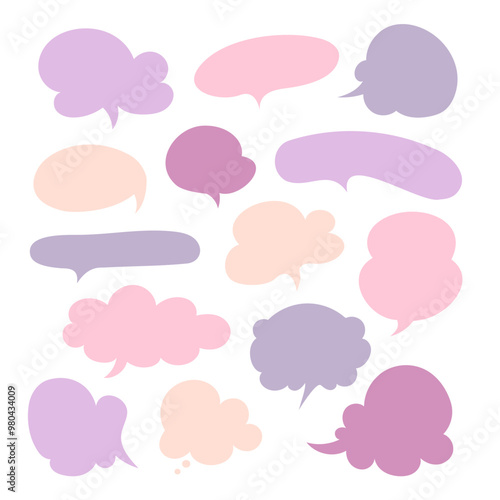 Set of speech bubbles. Empty cloud. Vector icon for websites and apps.