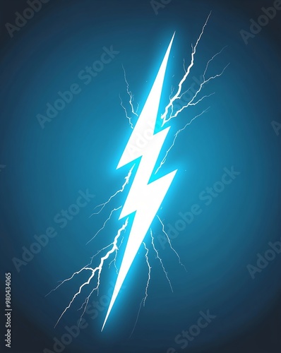 Electric flash with gradient from light blue to white