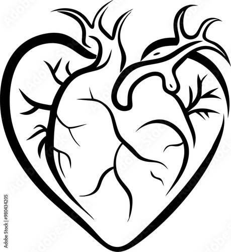 A heart with two branches coming out of it