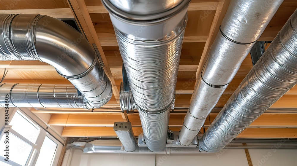 Silver Ductwork Installation in a New Home Silver Ductwork Installation in a New Home