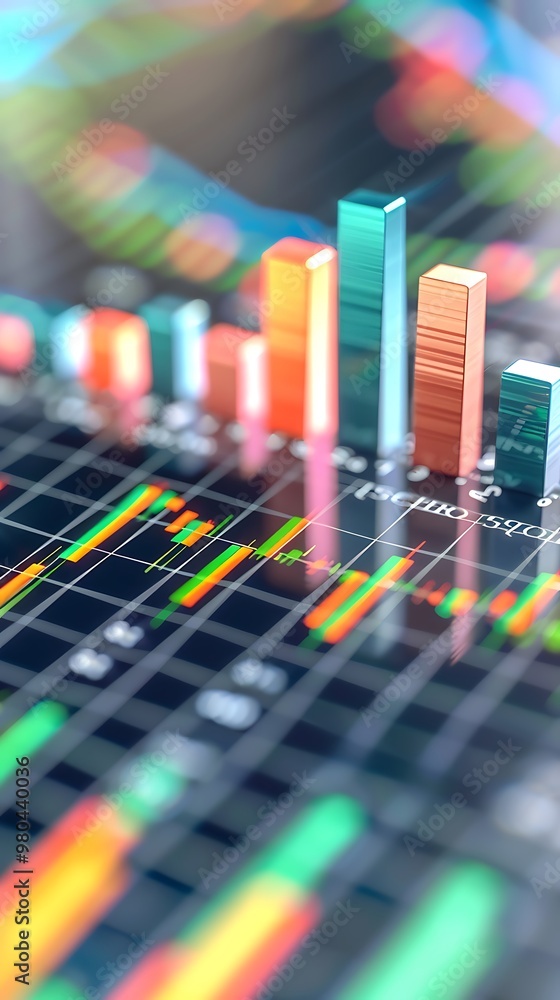 Mixed stock performance, bar graph with sectors up and down Mixed stock performance, bar graph with sectors up and down