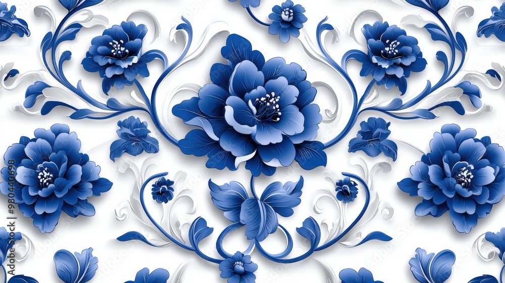Baroque Toile de Jouy Pattern in Ornate French Regency Style Baroque Toile de Jouy Pattern in Ornate French Regency Style