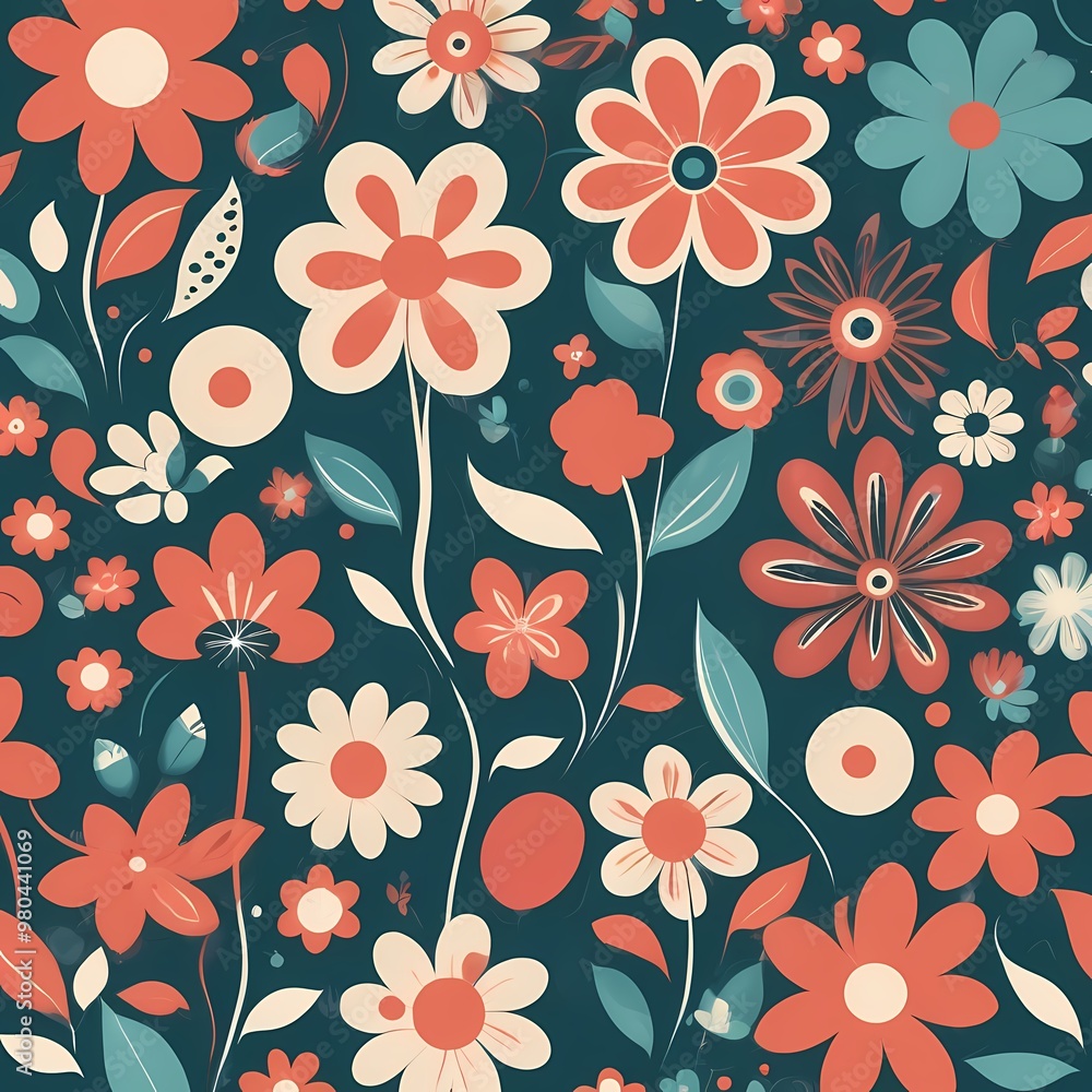Illustration of season floral background cartoon design Illustration of season floral background cartoon design