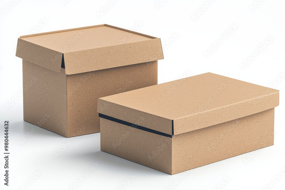 Shoe Box Mockup on Isolated white Background created with Generative AI
