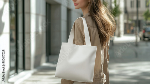 A woman carrying a white ca...