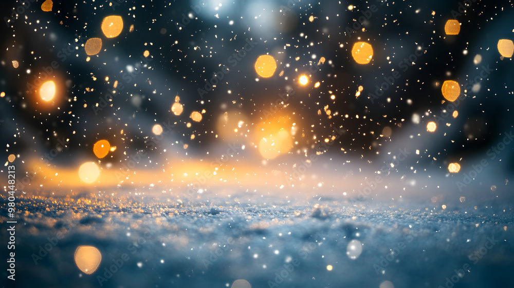 Illumination and snow blurred background Illumination and snow blurred background