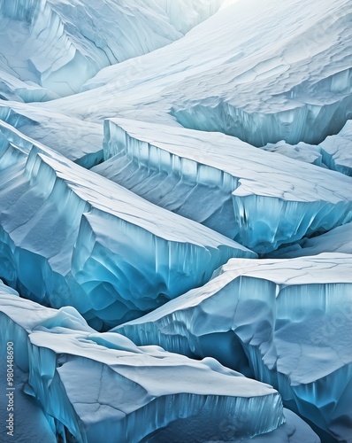 Wallpaper Mural Glacial ice texture with gradient of blue to white Torontodigital.ca
