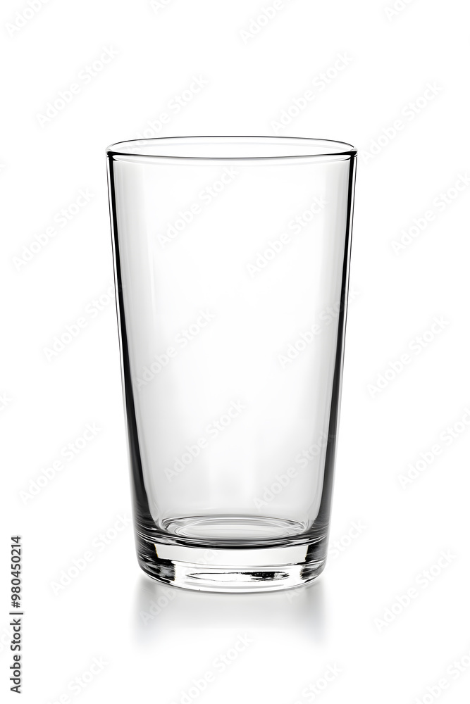 A tall, clear, empty glass isolated on a white background A tall, clear, empty glass isolated on a white background