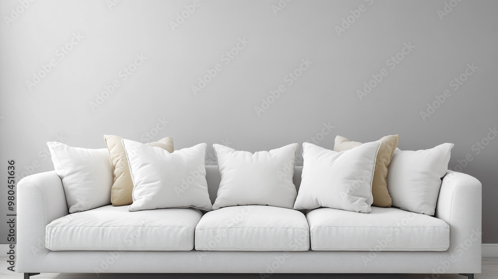 white sofa in a room, Scandinavian style living room with sofa and tea table. Minimalist living room design. white sofa in a room, Scandinavian style living room with sofa and tea table. Minimalist living room design.