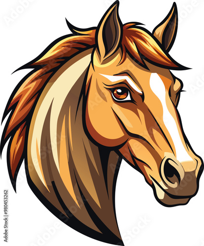 Majestic Mustang Stallion Head Vector – Available on EPS File
