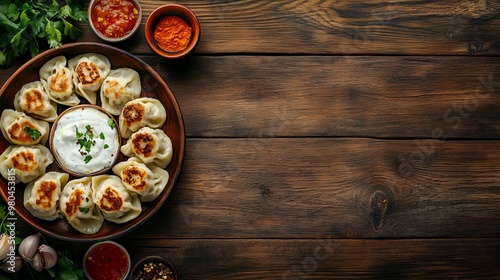 Wallpaper Mural A Manti. The most popular Turkish dishes.  Small dumplings filled with minced meat, served with yogurt, garlic, and a sauce made from melted butter and paprika. Torontodigital.ca