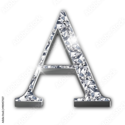 Luxury diamond-encrusted silver alphabet letters