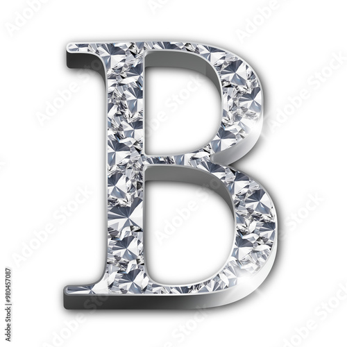 Luxury diamond-encrusted silver alphabet letters