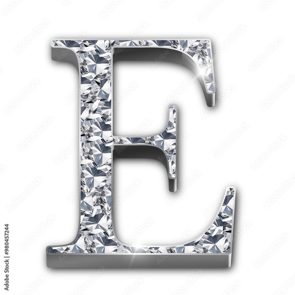 Luxury diamond-encrusted silver alphabet letters Luxury diamond-encrusted silver alphabet letters