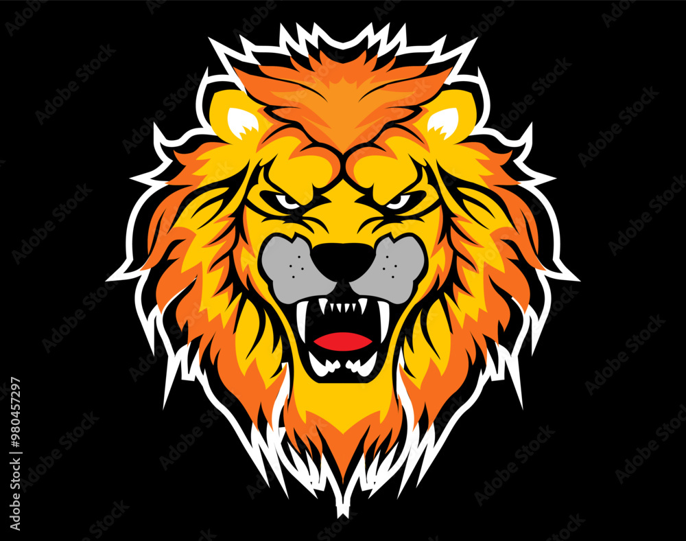 Fototapeta premium Lion King Tattoo. Mascot Creative Design.