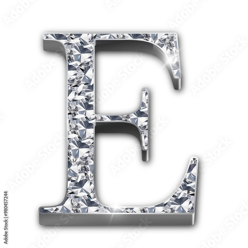 Luxury diamond-encrusted silver alphabet letters