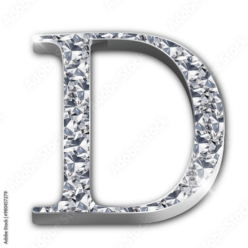 Luxury diamond-encrusted silver alphabet letters