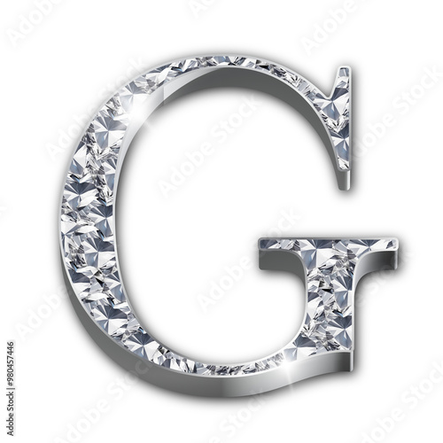 Luxury diamond-encrusted silver alphabet letters