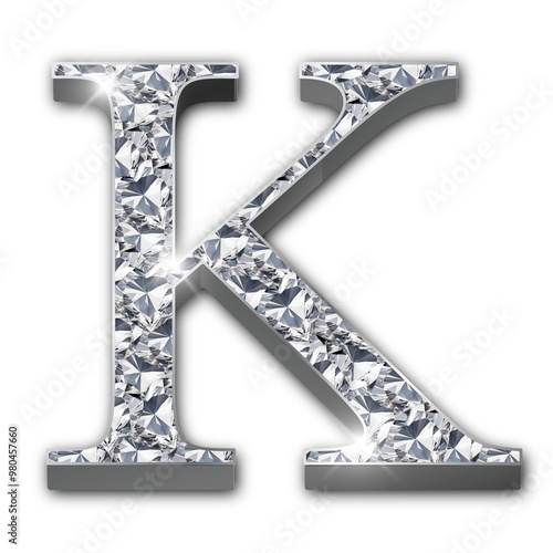 Luxury diamond-encrusted silver alphabet letters