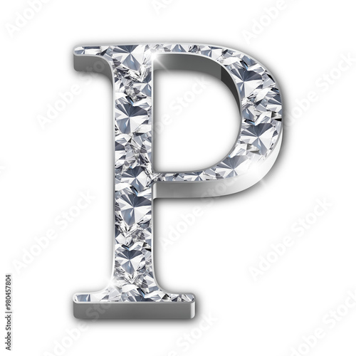 Luxury diamond-encrusted silver alphabet letters
