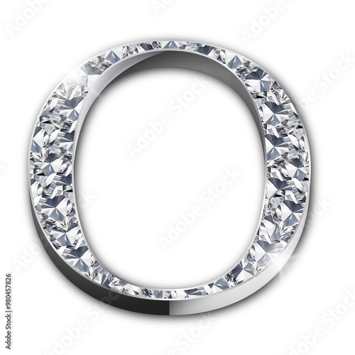 Luxury diamond-encrusted silver alphabet letters